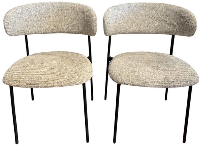 TeakOne - SET van 2 - Eetkamerstoel - Scandinavisch - stoel - light grijs