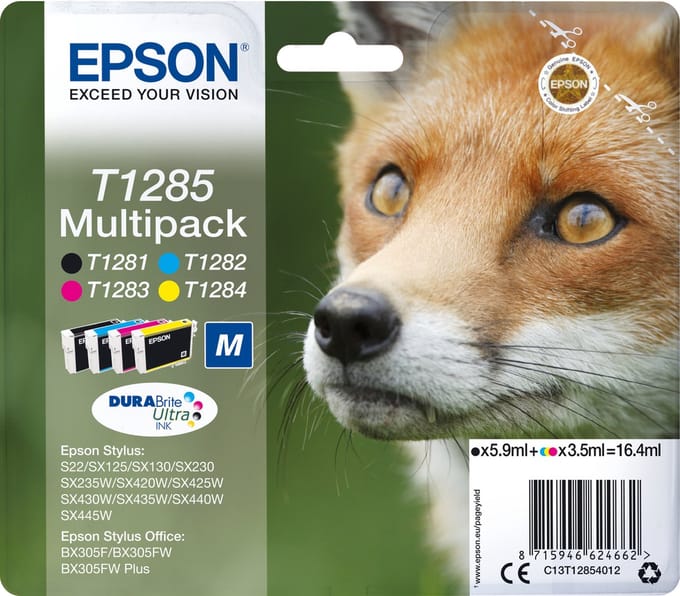 Epson Fox multipack 4 kleuren T1285 DURABrite Ultra inkt
