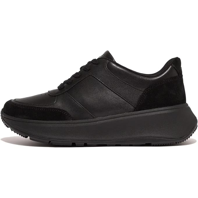 FitFlop F-Mode Suede/Leren Sneakers ZWART - Maat 36