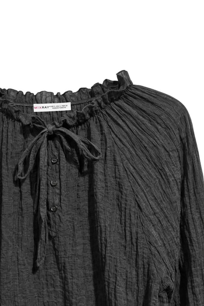 Ronde Hals Blouse met Strikdetail