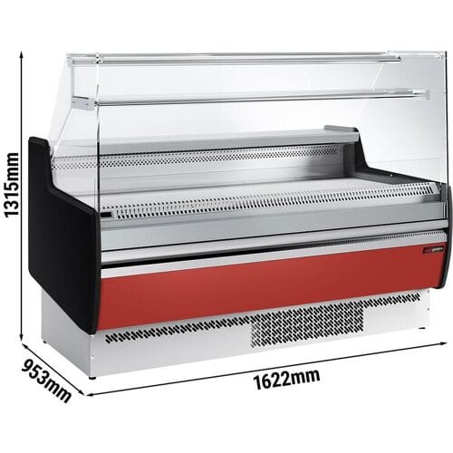GGM Gastro Kühltheke - 1620mm - 1 Ablage - Frontblende Dunkelrot