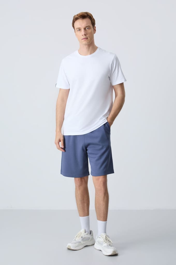 Heren Katoenmix Sweatershorts