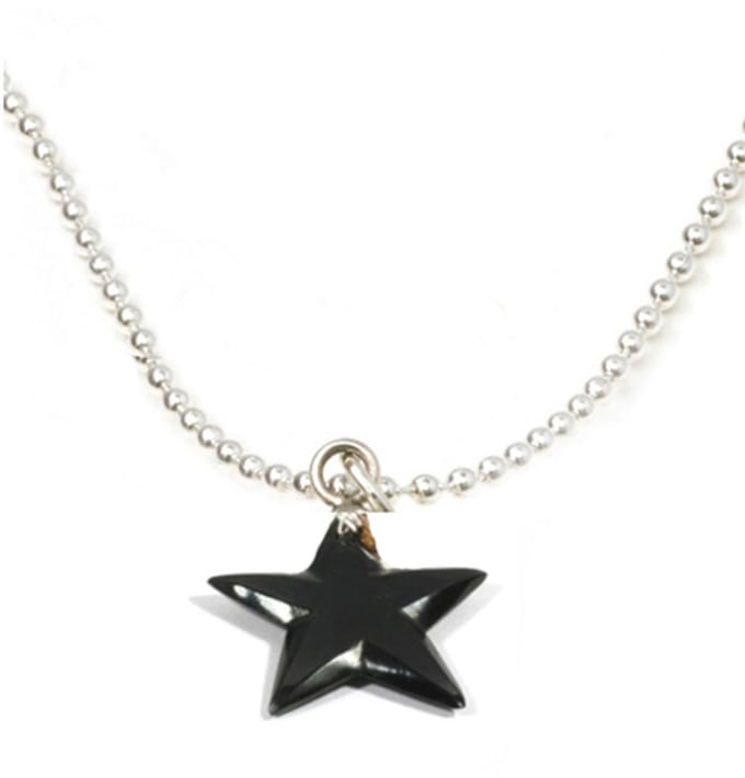 IbizaMen KIDS - Jongens - ketting - ballchain - rvs - zwarte - ster - van bone