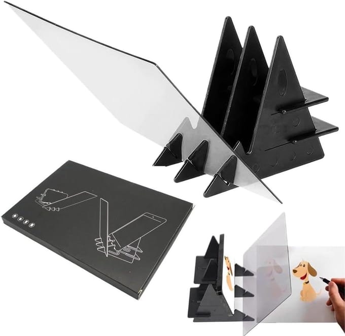 Tekentafel - Projectie Tafel - Tekenen Leren - Optische Beeldvorming - 20 x 15 cm - Transparant