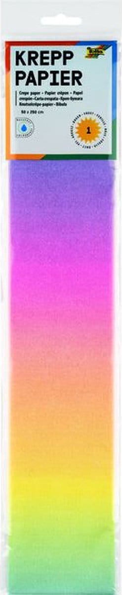 Crepepapier folia 50x250cm 10vel 1650 regenboog | 10 stuks