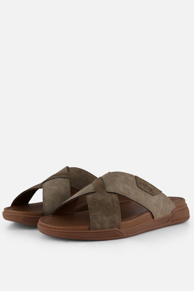 Rieker Slippers bruin Synthetisch - Maat 43