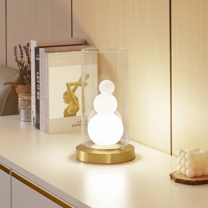 Lindby - tafellamp - 1licht - Glas, ijzer - H: 28.5 cm - G9 - transparant, wit