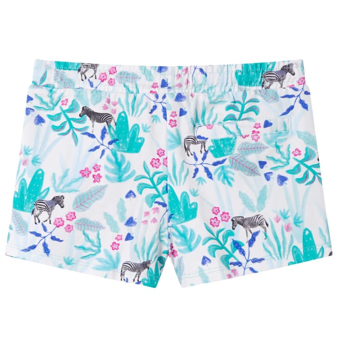 vidaXL - Kindershorts - met - trekkoord - 140 - ecru - en - donkermint