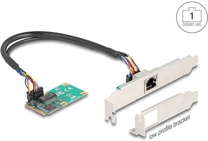 Delock Mini PCIe I/O PCIe full size 1 x RJ45 Gigabit LAN