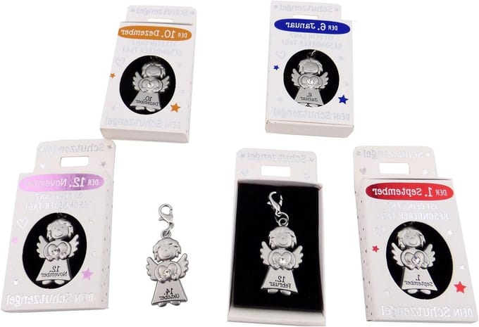 Beschermengel Hanger - Engel Figuur - Cadeau Geven - Met Datum - 3 cm - Zilverkleurig