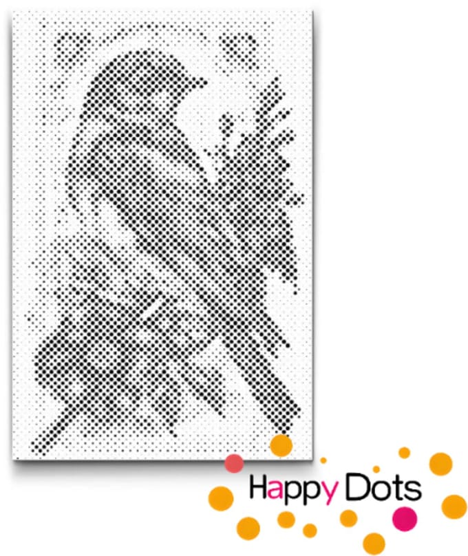 HappyDots DOT Painting Vogels 14 - 20x30cm