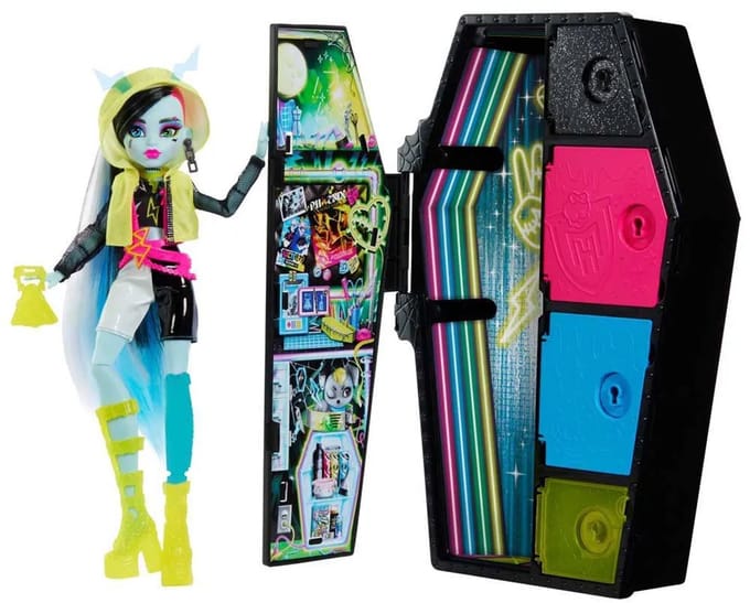 Monster High Skulltimate Secrets Frankie Stein pop - Neon Frights, 19 verrassingen