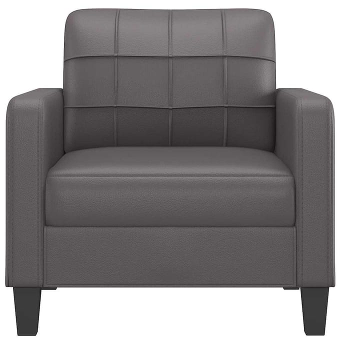 vidaXL - Fauteuil - 60 - cm - kunstleer - grijs