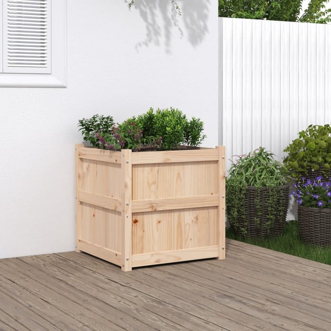 vidaXL - Plantenbak - 60x60x60 - cm - massief - grenenhout
