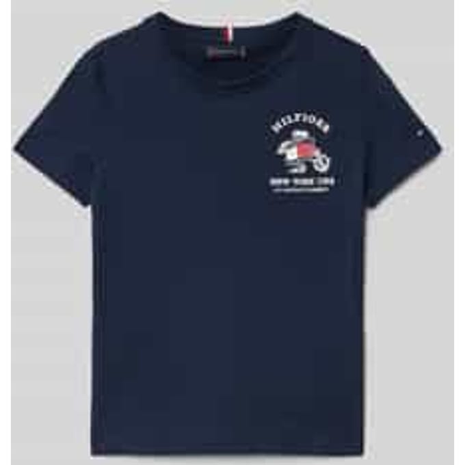 T-shirt met ronde hals, model 'FLAG FUN'