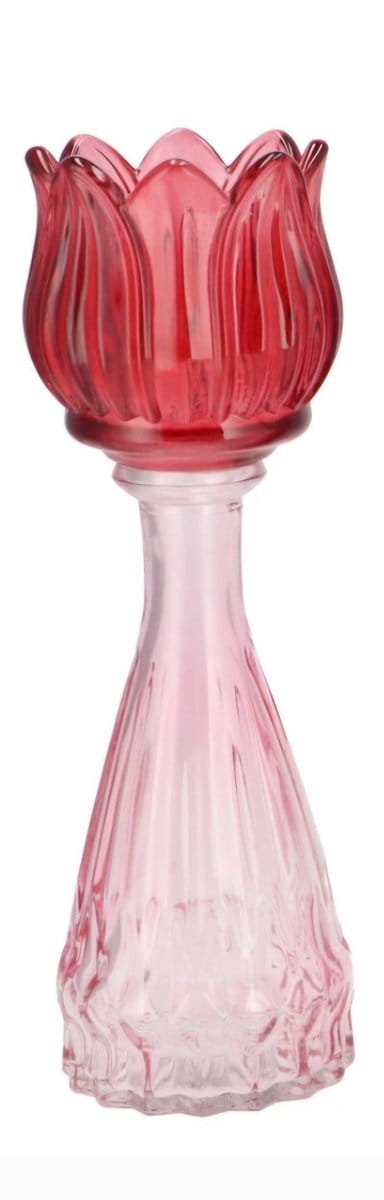 Bicolore dutch pink mix tulip vase 7x22cm