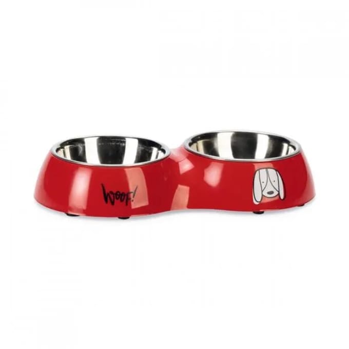 Karlie, voerbak, Jairo, 2 x 220 ml, rood, metaal.