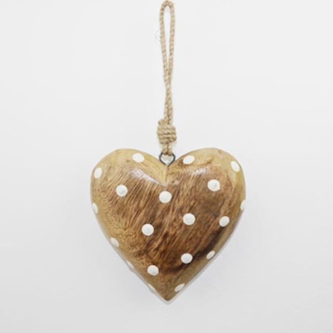 Houten hartje met touwtje- Hartje tafeldecoraie - *** 2 STUKS***