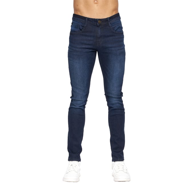 Duck and Cover Heren Maylead Slim Jeans (Donkere wasbeurt)