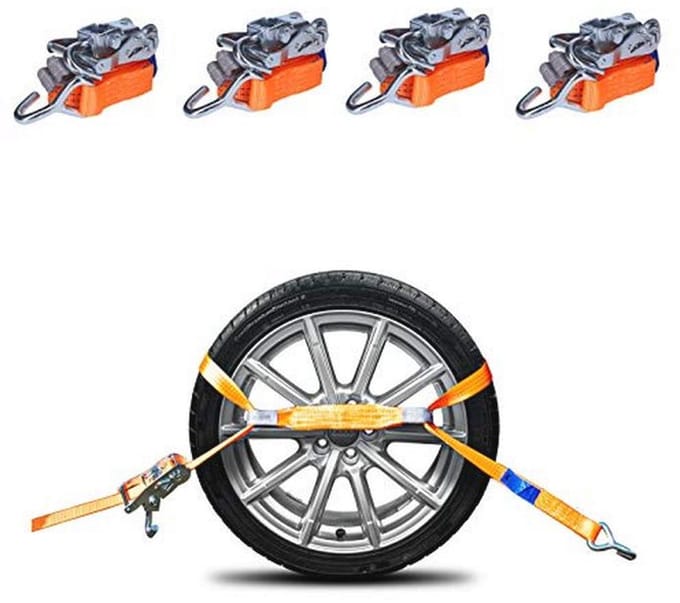 Spanbanden voor autotransport - 4 stuks, 3000 daN, 3 meter, DIN EN 12195-2