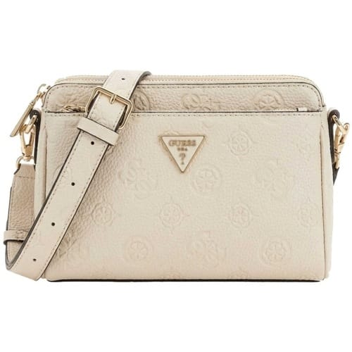 GUESS schoudertas Cresidia II Mini Xbody Top Zip Bag Cream White Logo crème