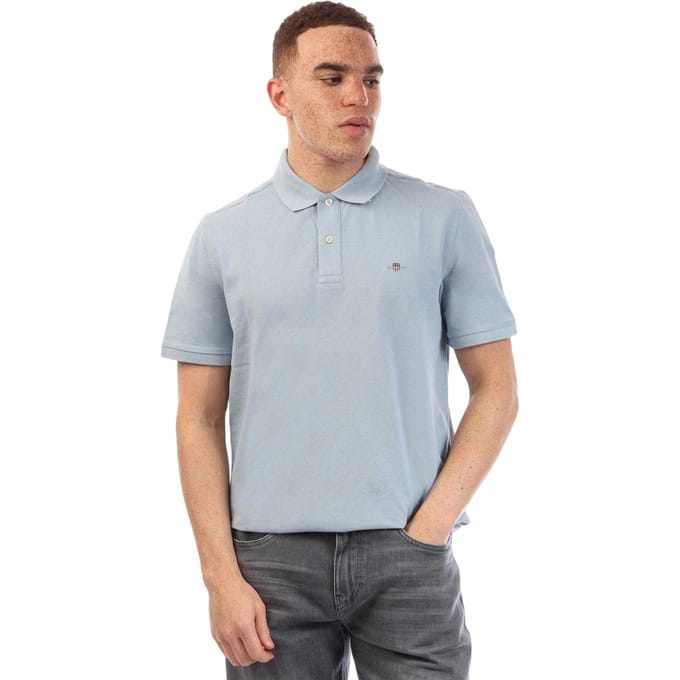 Gant Heren Logo Katoenen Polo Shirt (Blauw)