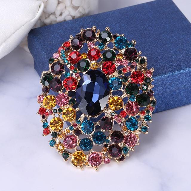 Prachtige grote kristal strass luxe glazen broche High-end kledingaccessoires broche black