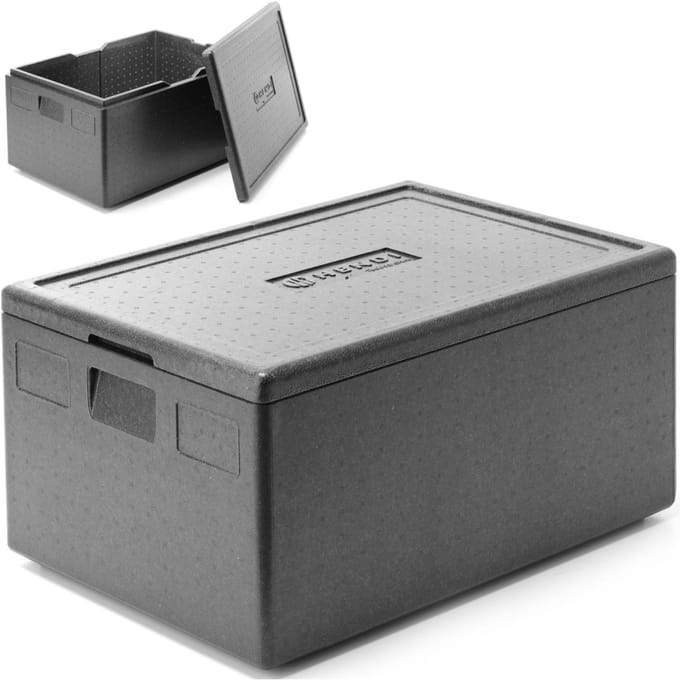 Hendi Kitchen Line - Isolatiecontainer - GN 1/1 80 L - Zwart - Ergonomische Handgrepen