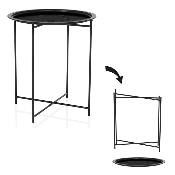 Bijzettafel / salontafel / sofatafel ALLRUND metaal zwart hjh LIVING