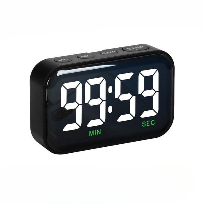 Batterijmodel LED Groot Scherm Timer Positieve Afteltimer Digitale Timer Helderheid Aanpassen Geluid black