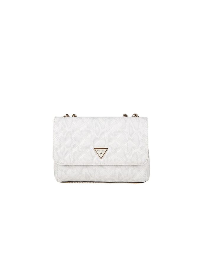GUESS schoudertas Giully II 2 Comp Convertible Flap Bag Cream White wit