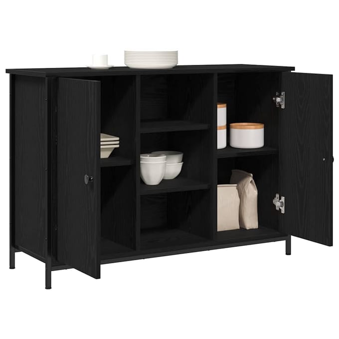 vidaXL - Dressoir - Zwart - Eiken - 100 - x - 35 - x - 70 - cm