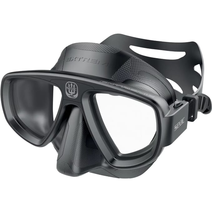 SEAC Extreme 50 Duikmasker Zwart - Dubbel Gehard Glas