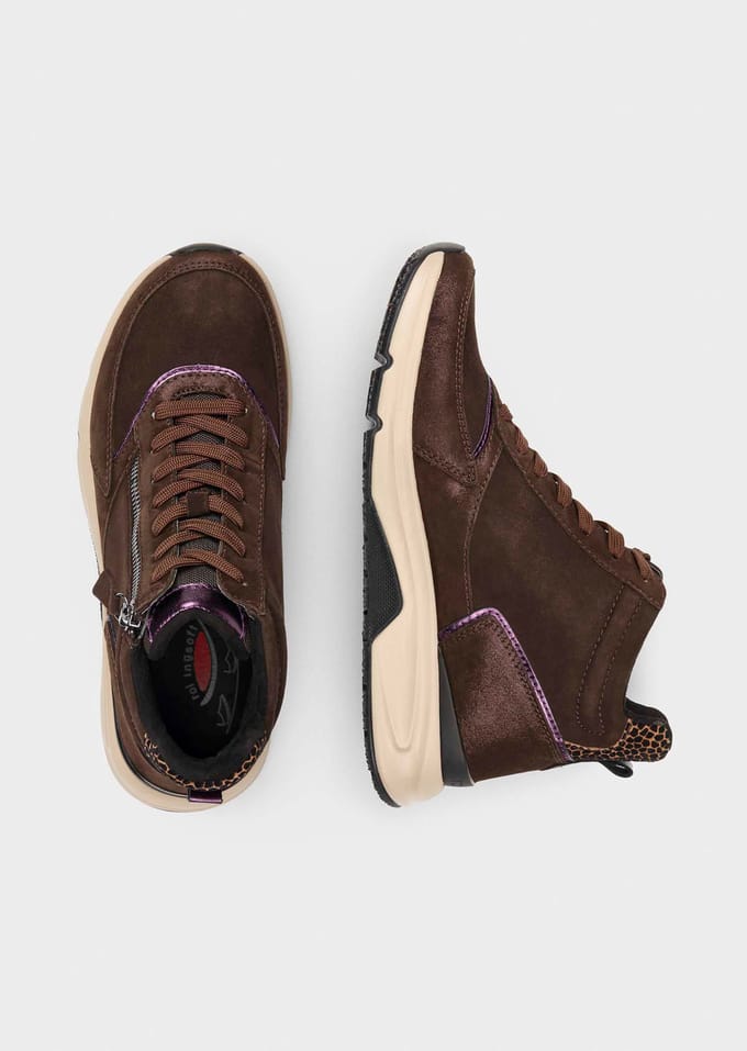 Hoge sneakers met ritssluiting - bruin - Gr. 7 van Goldner Fashion