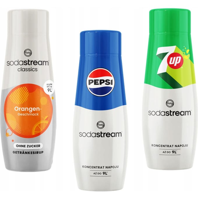 Sodastream - Zestel van 3 Concentraten - Orange Zero - Pepsi - 7up