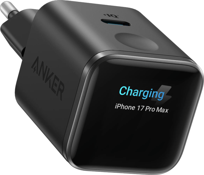 Anker Nano 45W USB-C snellader met Smart Display - Intelligente oplader met realtime scherm - IPhone-herkenning en batterijbescherming