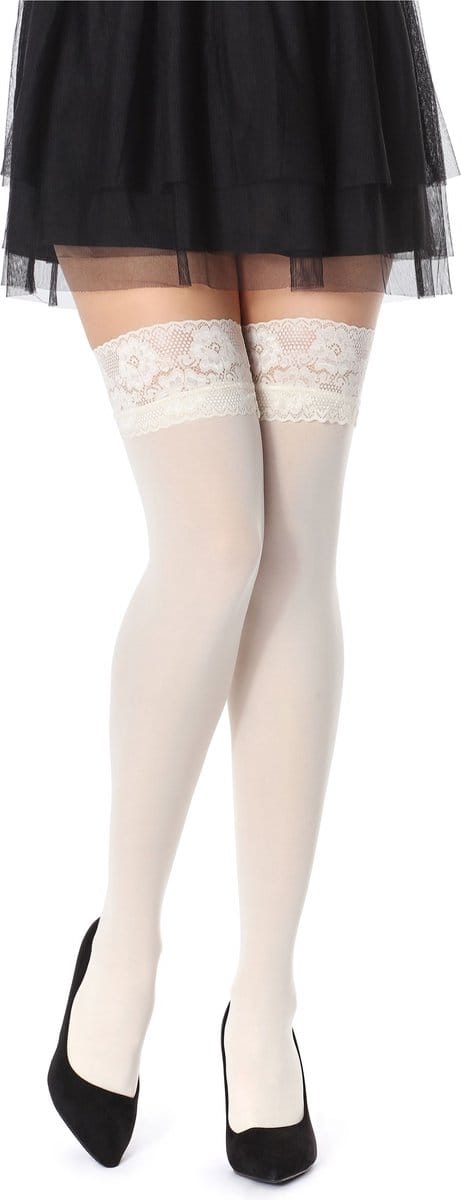 Bellivalini Dames Hold-Up Kousen - 60 Denier - licht glanzend - elastisch - Polyamide - BLV-FI-1005 - Ecru - XS-S