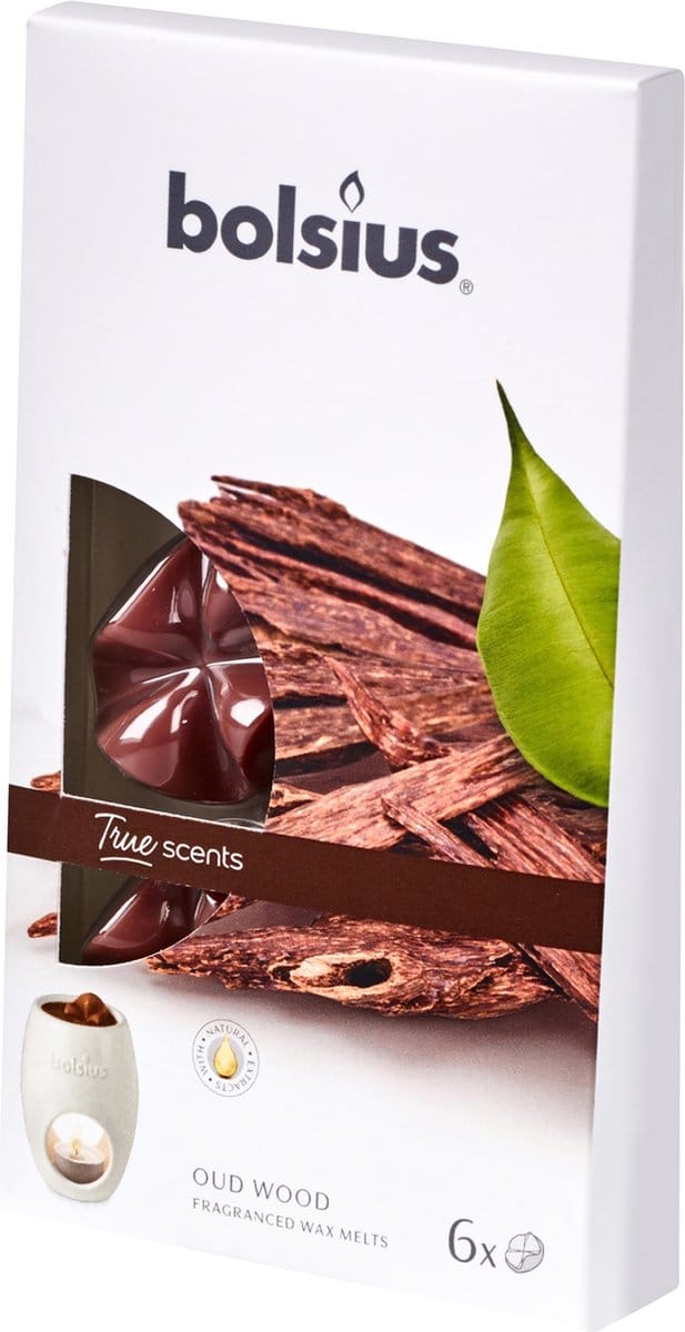 Bolsius - True Scents - Wax melts - 6 stuks per verpakking - Oud Wood