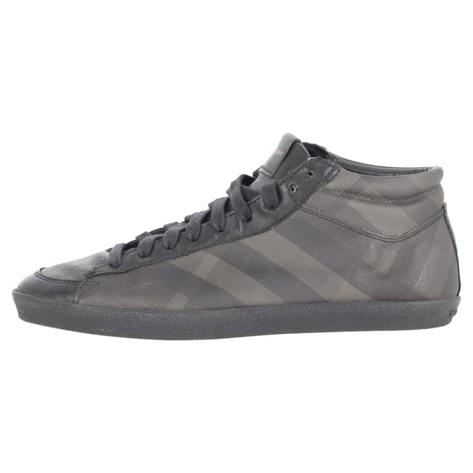 Burberry sneakers met ruitprint in grijs gecoat canvas