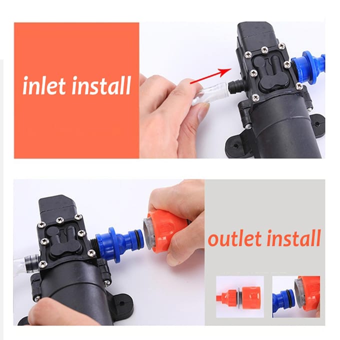 Hogedruk autowasmachineset 12V elektrische pomp + wassproeier 2 modi + voedingskabel + slangen red