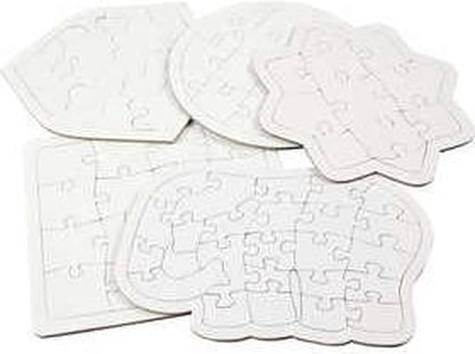 Puzzel, afm 17-21 cm, wit, 10 stuk/ 1 doos