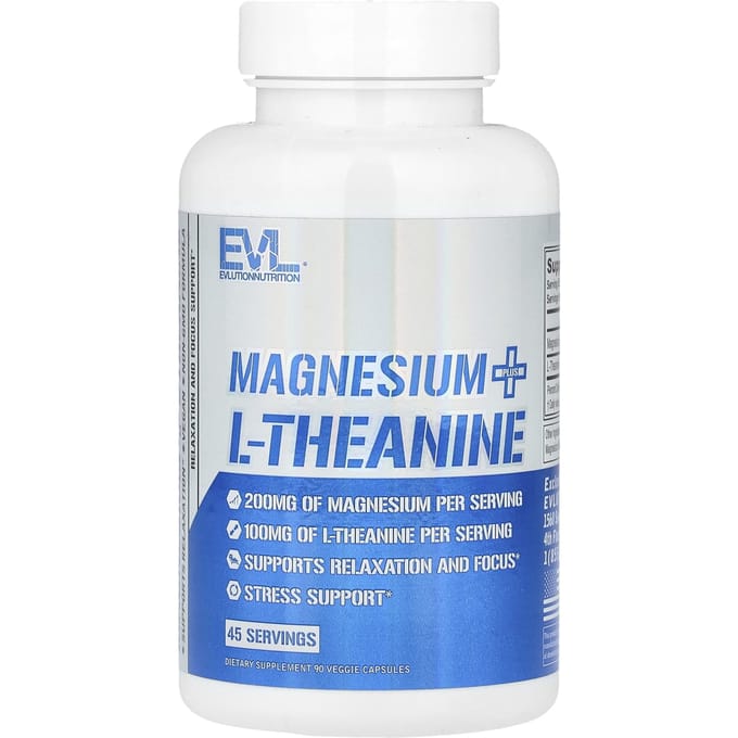 Magnesium Plus L-Theanine, 90 Plantaardige Capsules