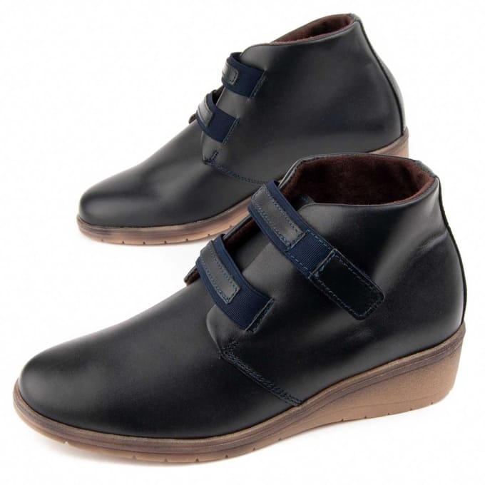 Purapiel Wedge Enkelboot Akilav Blauw