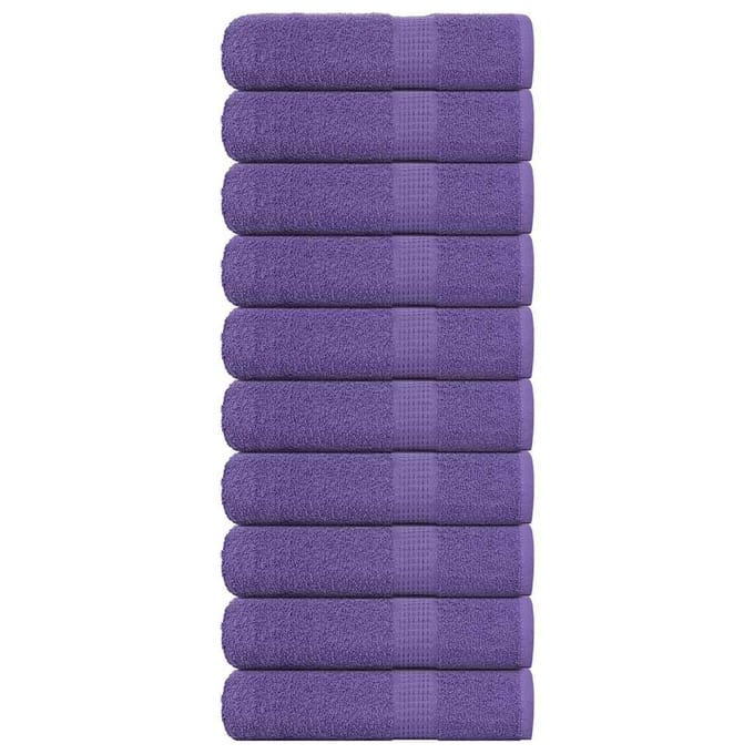 vidaXL - Badhanddoeken - FROGN - 10 - st - 100x150 - cm - 360 - g/m² - paars