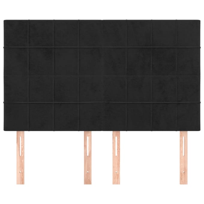 vidaXL - Hoofdbord - zwart - 144x5x118/128 - cm - fluweel