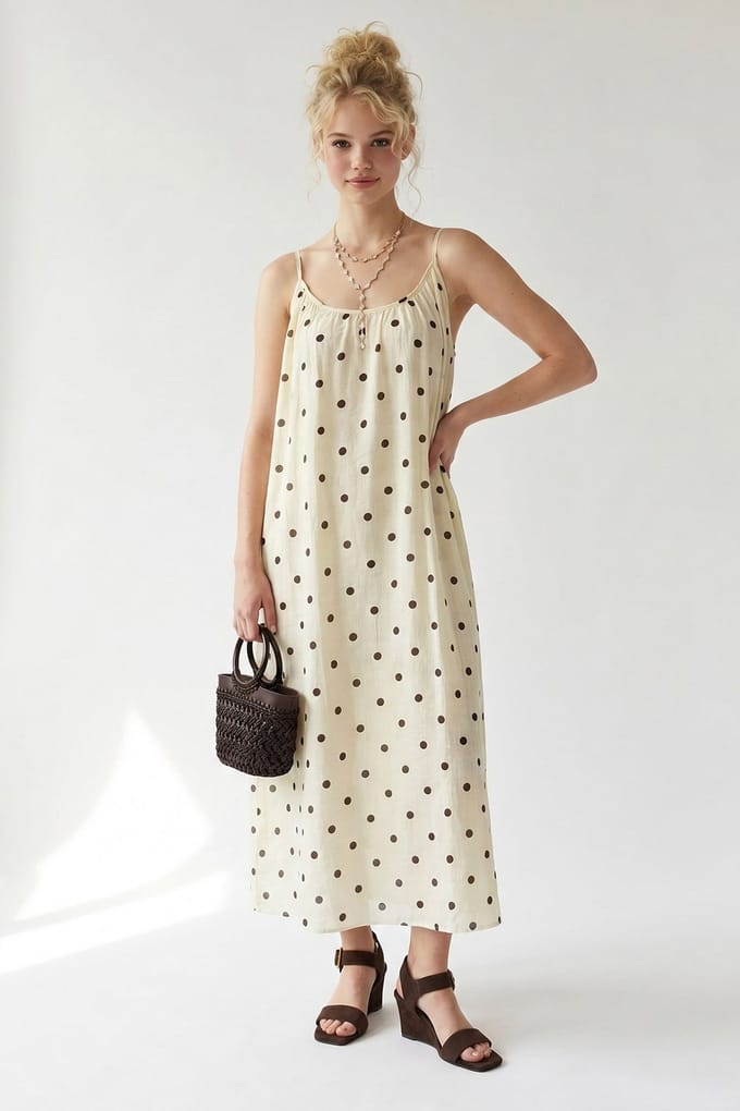 Polkadot A-Lijn Maxi Jurk