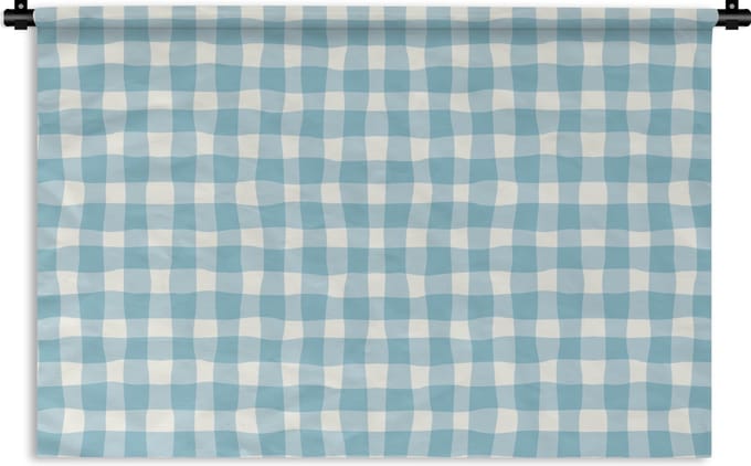 Wandkleed - Wanddoek - Pastel - Blauw - Patronen - 60x40 cm - Wandtapijt