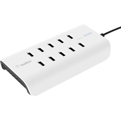 Belkin RockStar USB-laadstation 120 W 10x USB-A Wit, Zwart Binnen