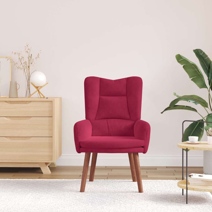 vidaXL - Fauteuil - Wijnrood - 63 - x - 67 - x - 94 - cm - Fluweel