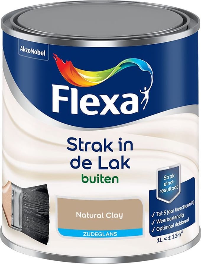 Flexa - Strak In De Lak Buitenlak Zijdeglans - Natural Clay - Mengverf - 1 L
